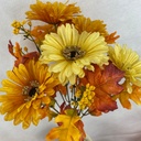 17&quot; DAISY &amp; OAKLEAF BUSH X10 GOLD/CREAM