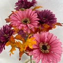 17&quot; DAISY &amp; OAKLEAF BUSH X10 PINK/PURPLE