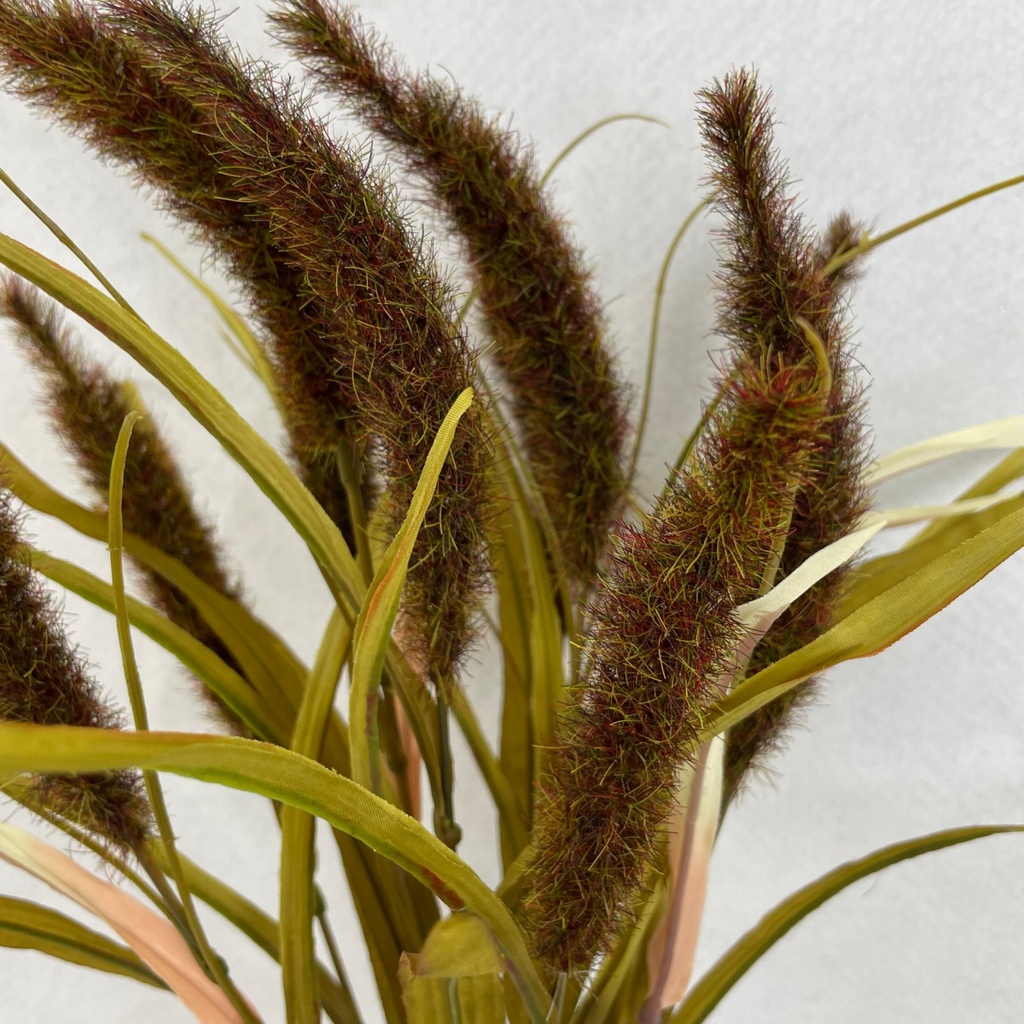 21&quot; CATTAIL &amp; GRASS BUSH X10 BROWN