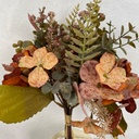 13" HYDRANGEA, BERRY AND EUCALYPTUS BUNDLE  ORANGE