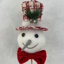 18" SNOWMAN PICK W/ RED/WHT TOP HAT