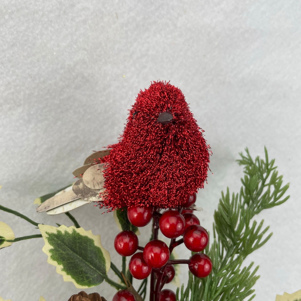 3.5" TINSEL BIRD W/CLIP RIGHT FACING