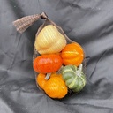 ASSORTED PUMPKINS MINI 6/BAG ORG/GRN/CRM