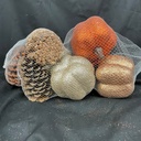 GLITTER PUMPKIN/PINE CONE ASSORTMENT 7/BAG