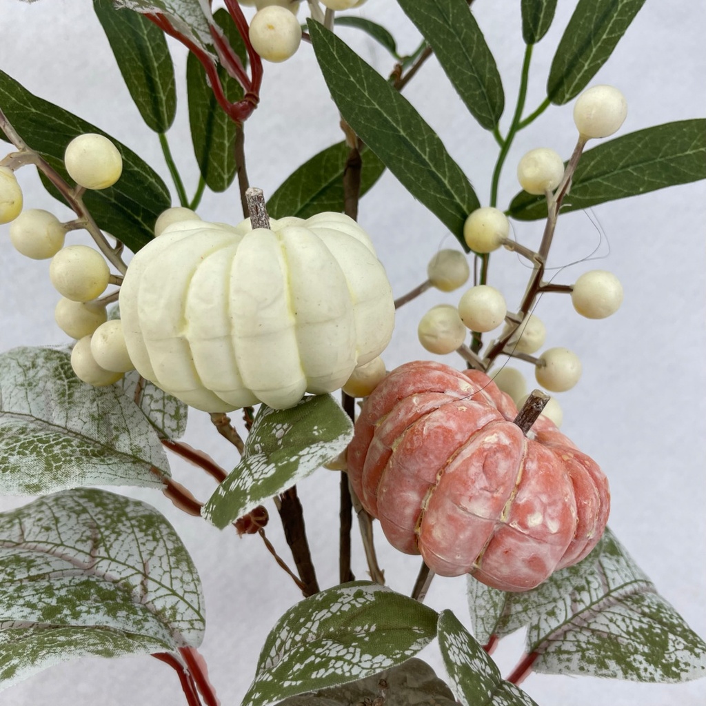 27&quot; PUMPKIN AND LEAF SPRAY W/BERRIES X