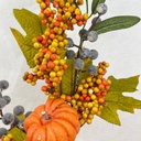 27&quot; PUMPKIN AND LEAF SPRAY W/BERRIES X3 ORANGE 