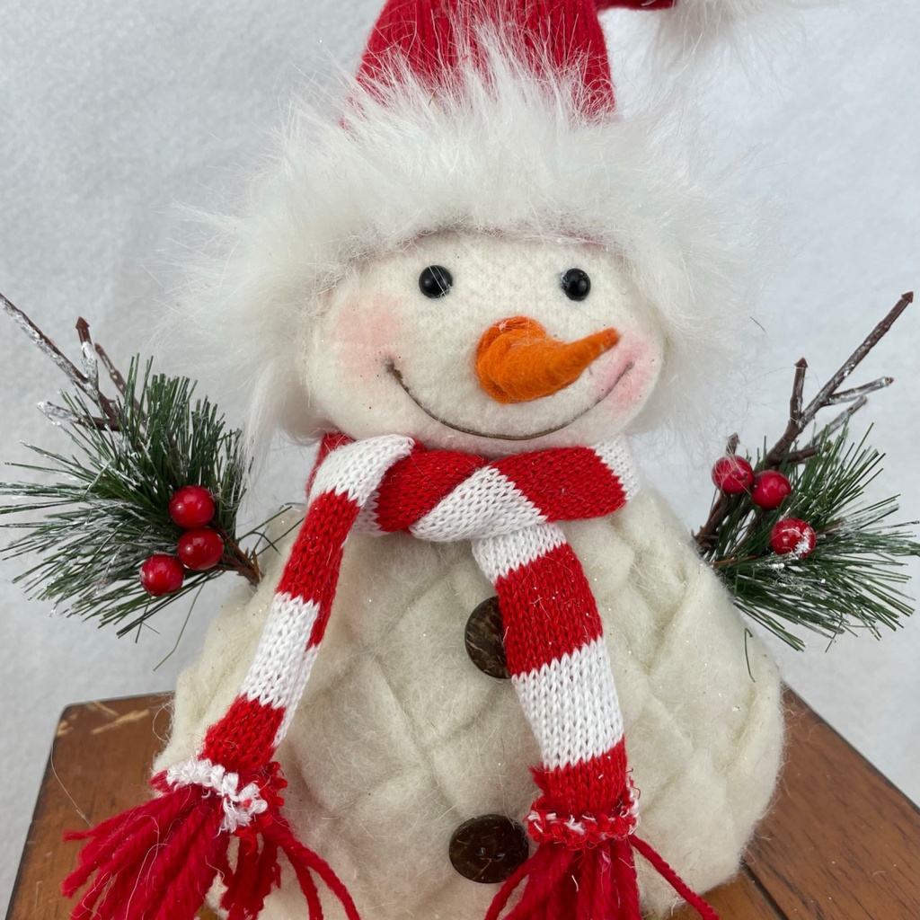 10" SNOWMAN W/ HANGING LEGS RED HAT