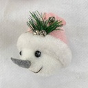 5&quot; SNOWMAN HANGER W/ PINK HAT 