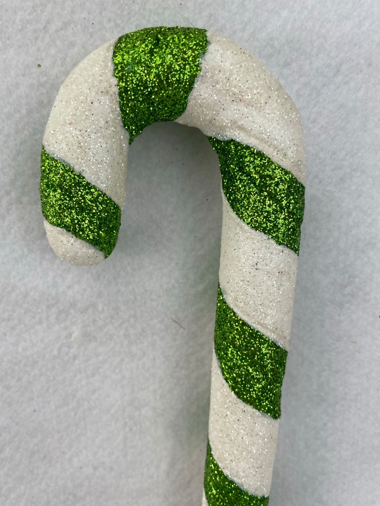 8&quot; CANDY CANE HANGER GRN/WHT