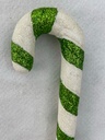 8&quot; CANDY CANE HANGER GRN/WHT