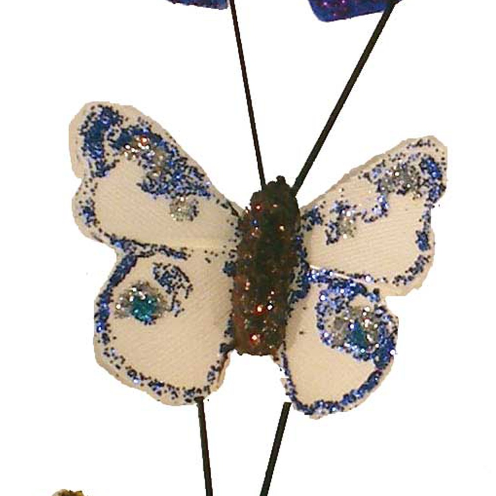 1.25" GLITTER BUTTERFLIES 24/BX 6-ASST