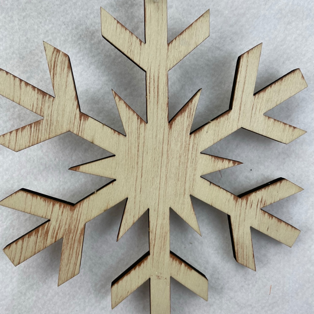 8&quot; WOODEN SNOWFLAKE HANGER SOLID