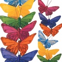 4.5"/2.5" FEATHERED BUTTERFLIES 6-ASST'D  BRIGHT COLOR MIX