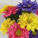 18" GERBERA BUSH X12 BEAUTY/PURPLE/YELLOW