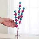 BALL BEADED SPIKE X3 23"  FUCHSIA/BLUE 