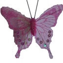 4.5&quot;/2.5&quot; SHEER IRR/GLIT BUTFLY PINK W/WIRE