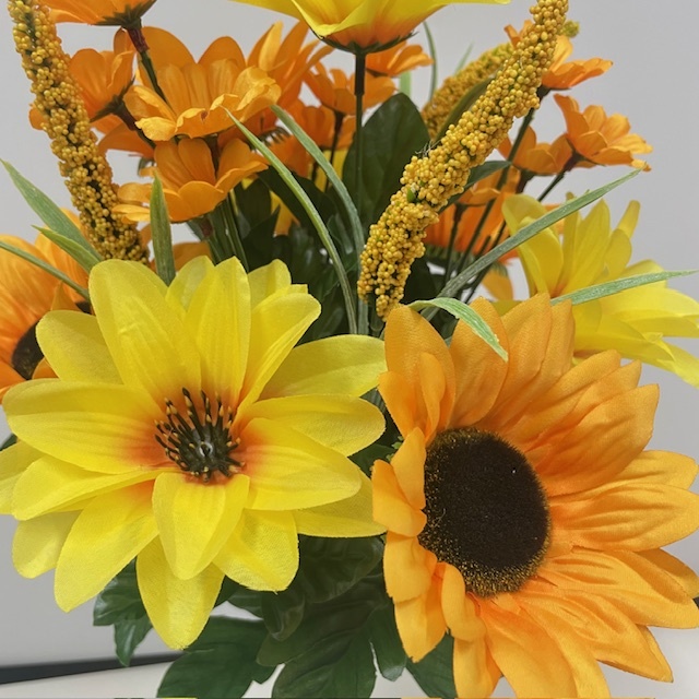 21" SUNFLOWER & DAHLIA BUSH X14 GOLDEN YELLOW