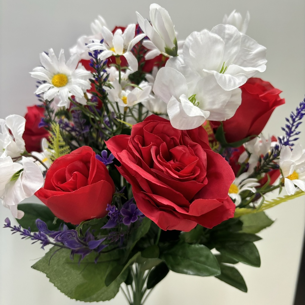 18" ROSE, DAISY & ORCHID BUSH X21 
