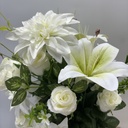 23" DAHLIA/ROSEBUD BUSH X28 CREAM/WHITE
