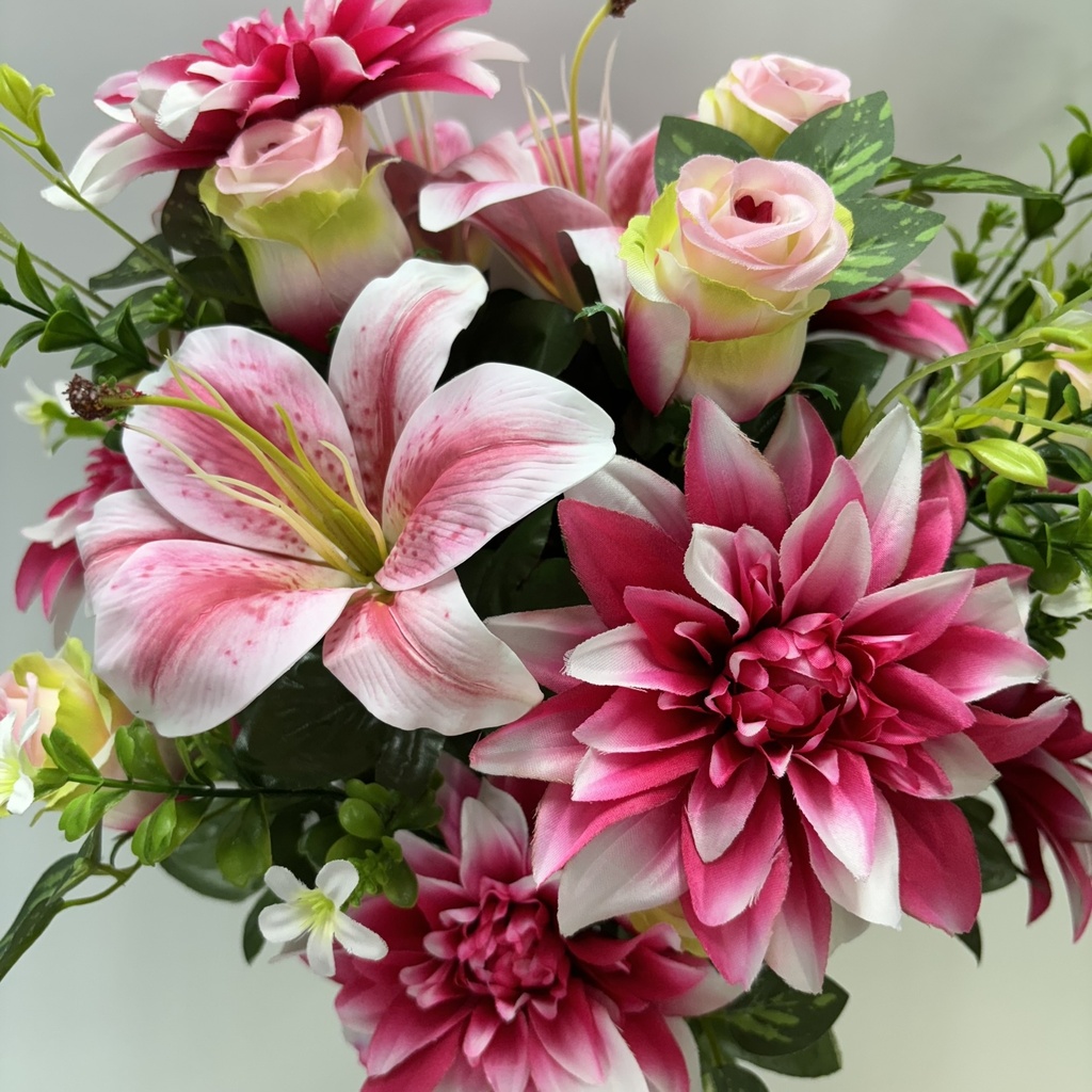 23" DAHLIA/ROSEBUD BUSH X28 PINK/WHITE
