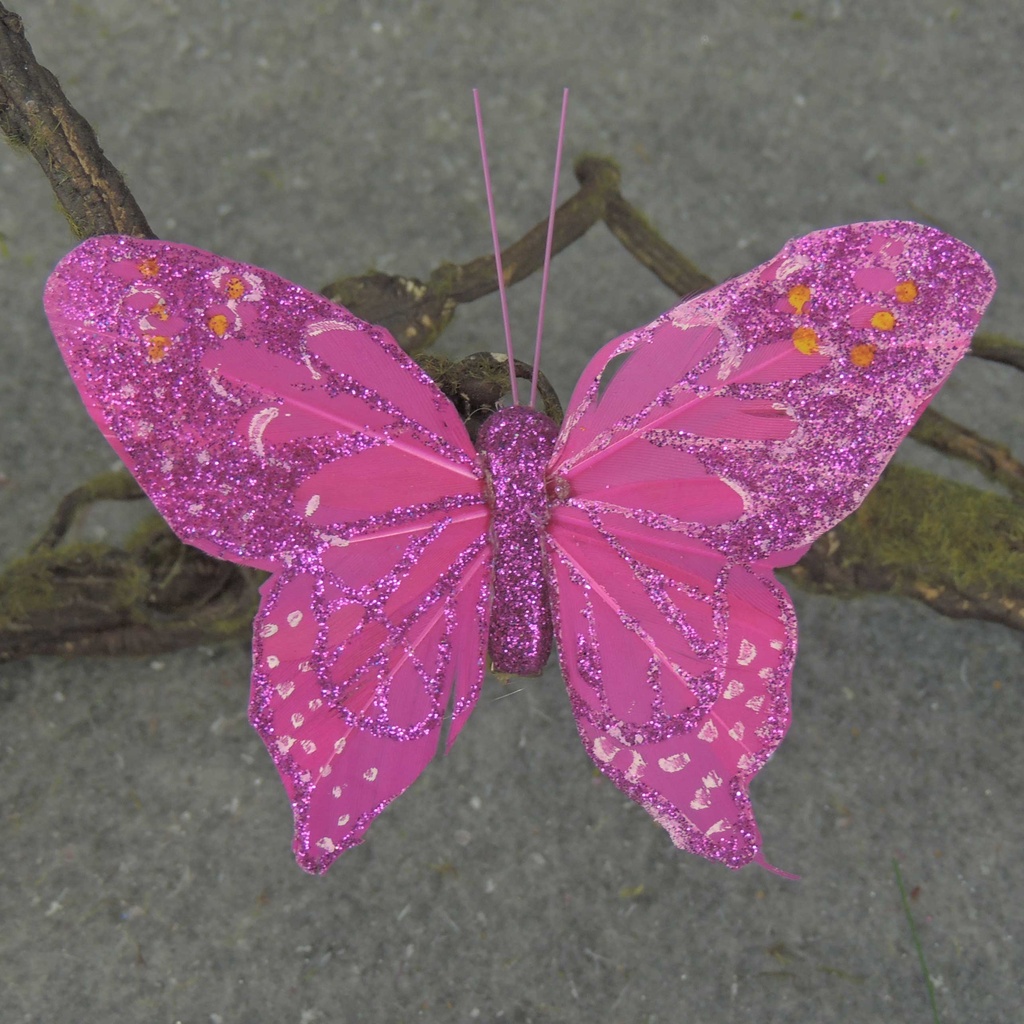 BUTTERFLY 4.5" 3-ASST'D W/GLIT PASTEL