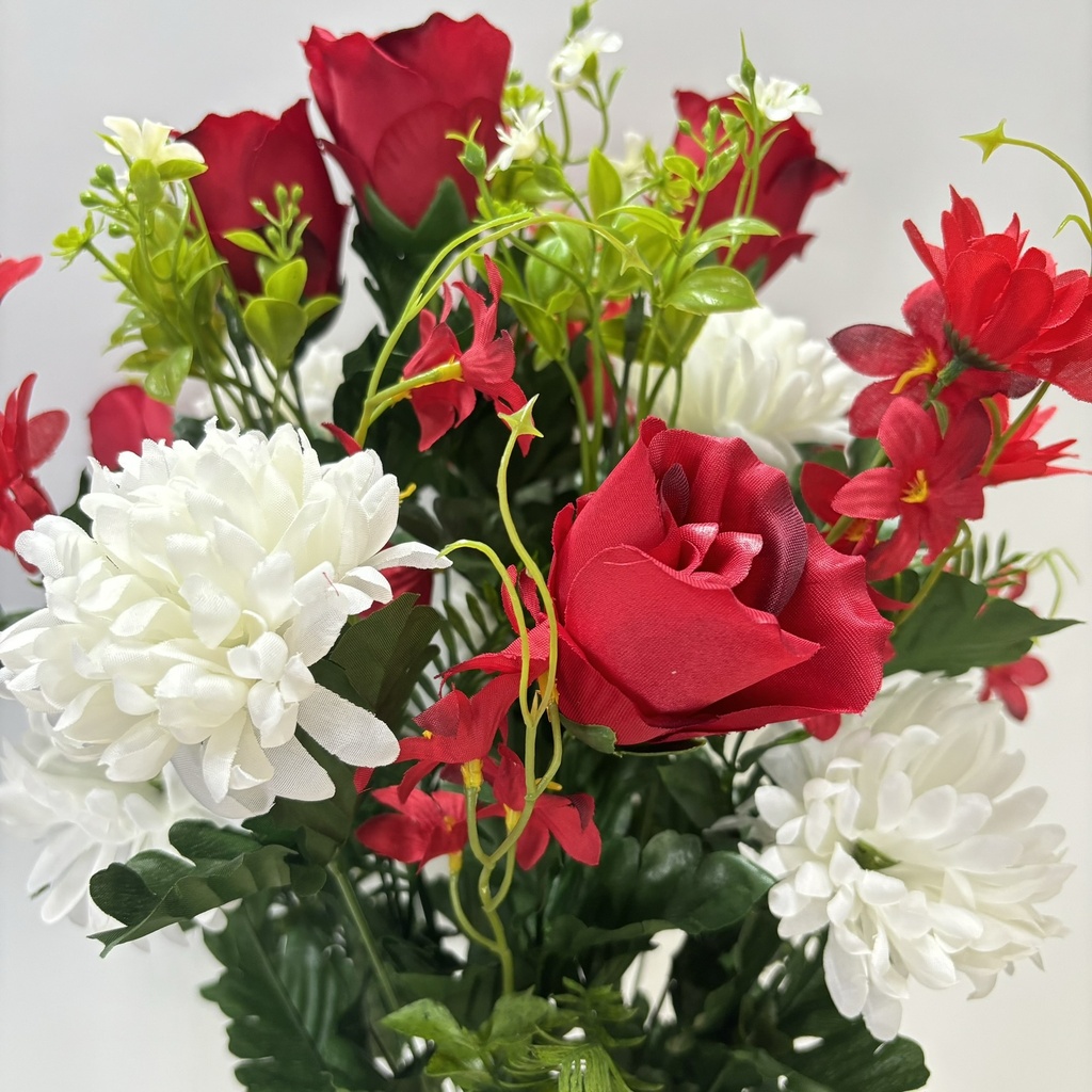 23" MUM/ROSE/DAISY BUSH X24 RED/WHITE
