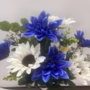 21" SUNFLOWER/DAHLIA BUSH X18 BLUE/WHITE