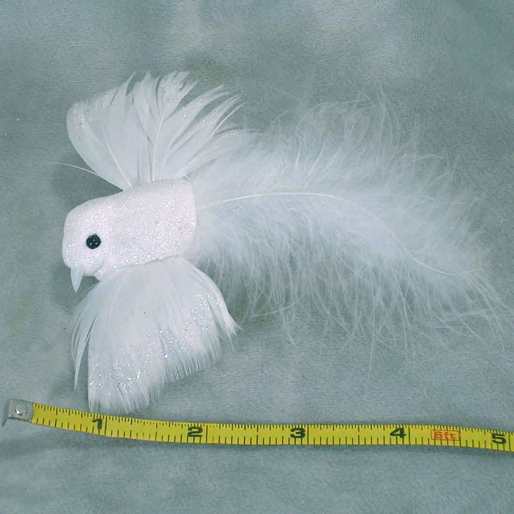 DOVE FLYING MUSHROOM/FEATHER 4.5" W/CLIP