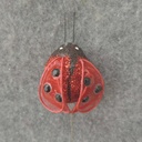LADYBUG 1.25&quot; RED GLITTER W/WIRE