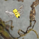 BEE MUSHROOM 1" X .5" YELLOW W/WIRE