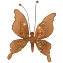 3.5" BROWN GLITTER SEQUIN BUTTERFLY WITH CLIP