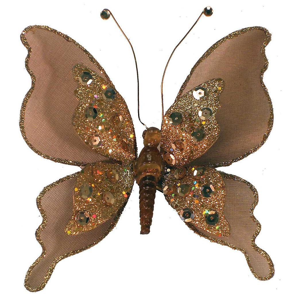 6&quot; GROWN GLITTER SEQUIN BUTTERFLY WITH CLIP