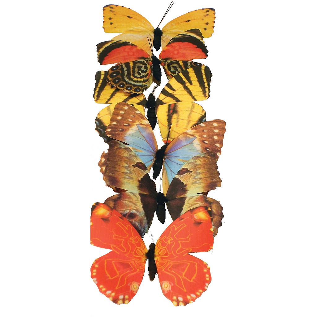 3.25&quot; PRINTED FALL COLOR BUTTERFLY 6 ASSORTMENT (6 PER BOX)