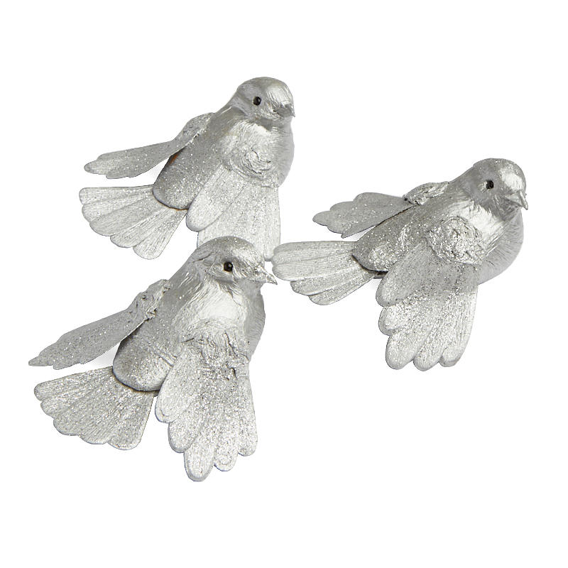SILVER 4.5" FLYING BIRD  W/SILVER MICA