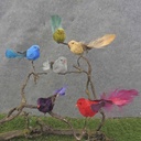 5.5" BIRD VELVET/FEATHER 6-ASST W/CLP
