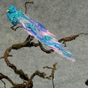 8.25" BIRD FANCY TAIL/GLITTER BLUE W/CLIP