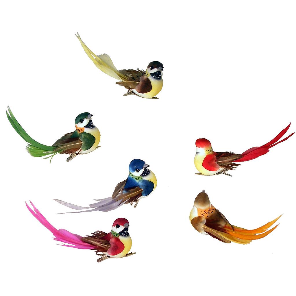 4.5" BIRD MUSHROOM/FEATHER 6-ASST W/CLIP