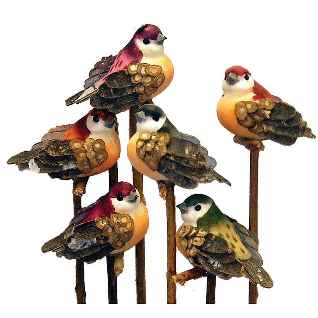 2.5" MUSHROOM BIRD-PERCH/PICK 6 ASST JEWELTONE
