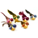 4" BIRD MUSHROOM/FEATHER 6-ASST W/CLIP