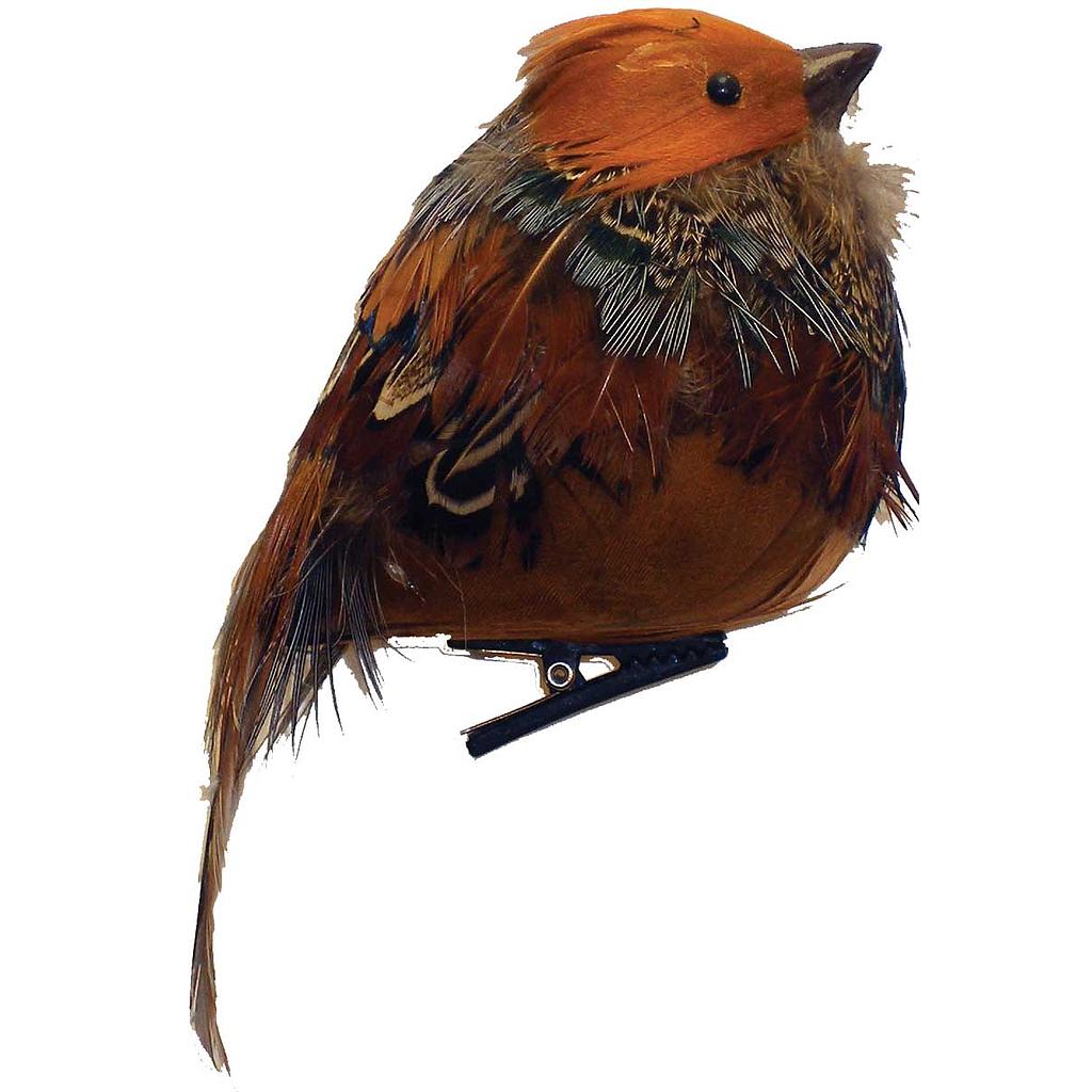 [B66304] 5" ROBIN FAT SIT W/PHEASANT FEA ON CLIP(6PC/BX)