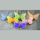 8&quot; PASTEL BUTTERFLY 6 ASSORTED WITH 8&quot; WIRE