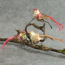 6.25" BIRD MUSHROOM/FEATHER 3-ASST W/CLIP