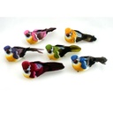 3.5" BIRD MUSHROOM/FEATHER 6-ASST W/CLIP