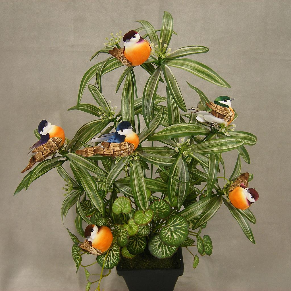 [B6668] 2.5" MUSHROOM BIRD  W/CLIP 6-ASST