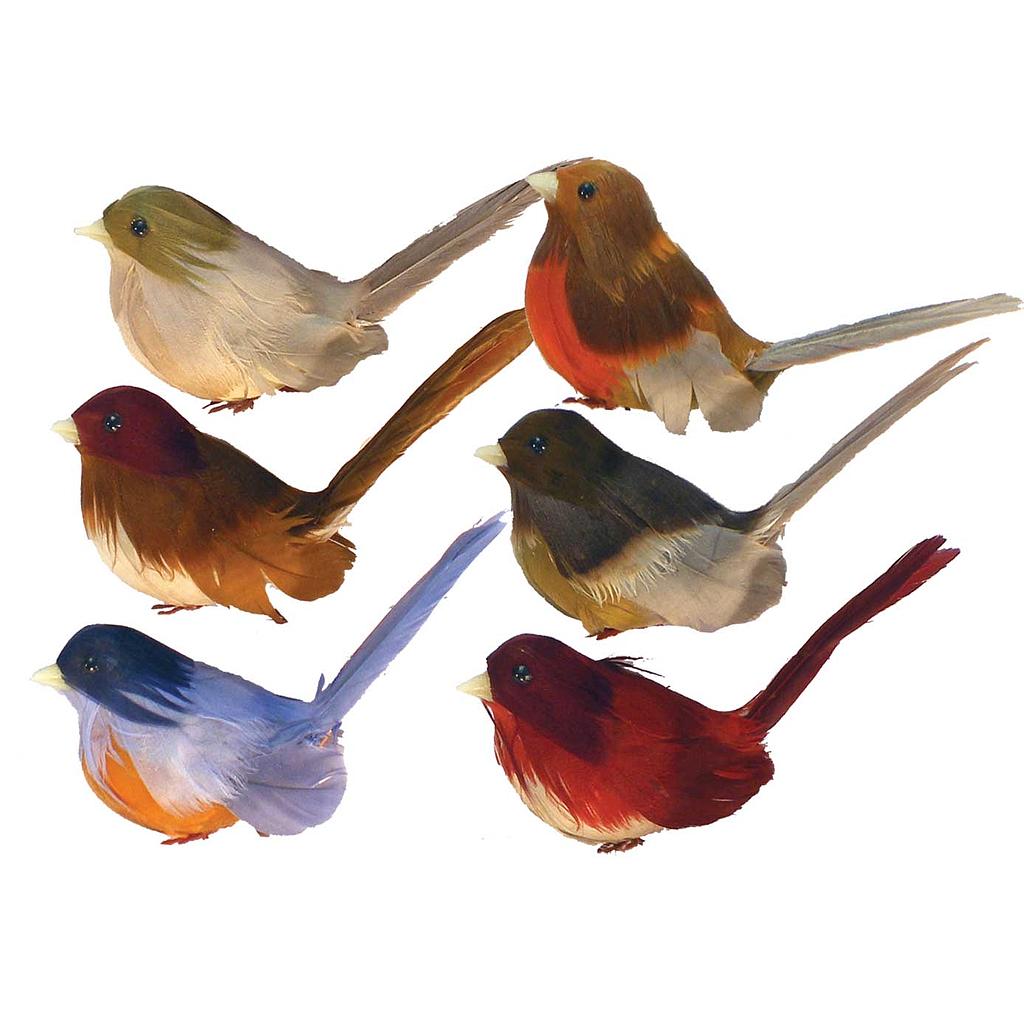 3.5&quot; FEATHER CHICKADEE 6-ASST