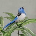 BIRD 3.5" BLUE FEATHER W/WIRE