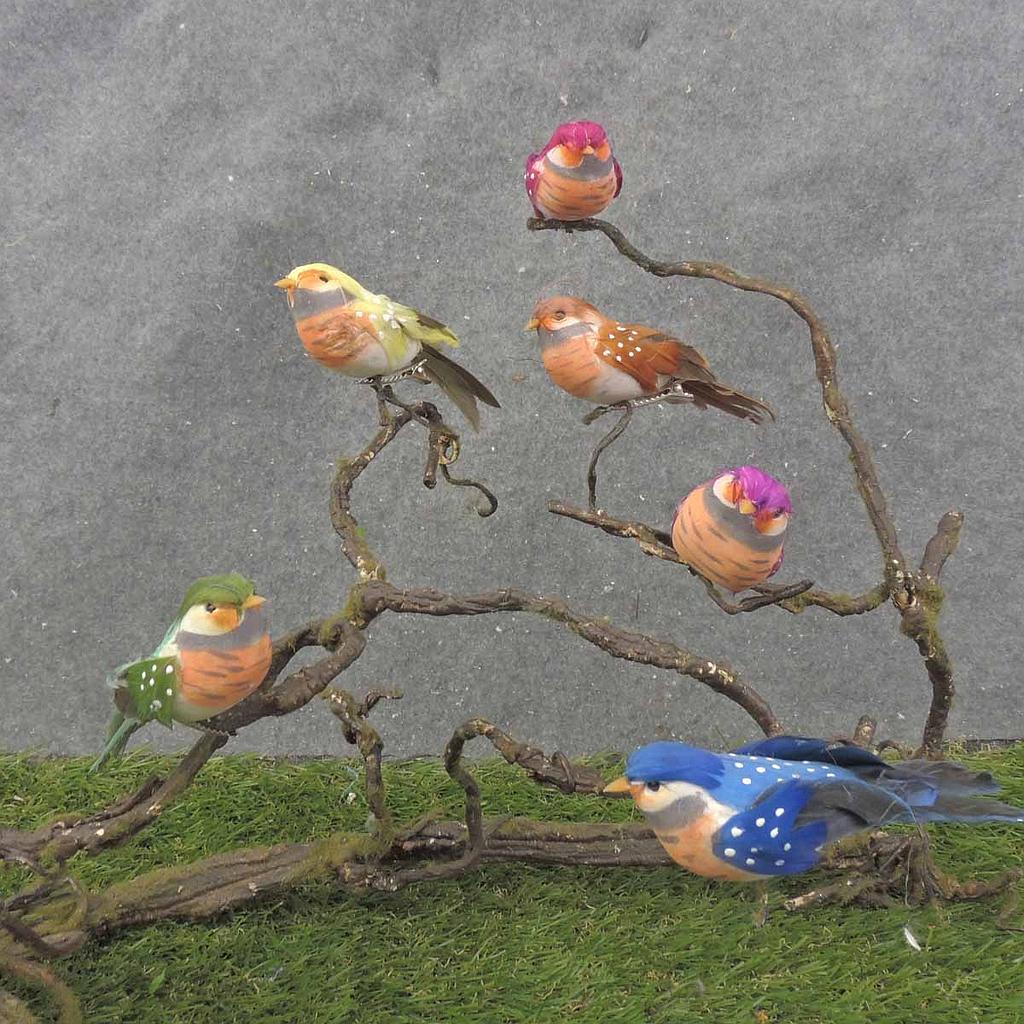 [B668] 4" BIRD MUSHROOM/FEATHER 6-ASST