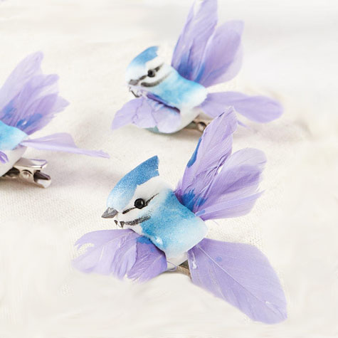 [B66847-CLP] 2.5" BLUE JAY MUSHRM/FEA FLYING W/CLIP