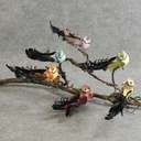 7.5" BIRD MUSHROOM/FEATHER 6-ASST W/CLIP