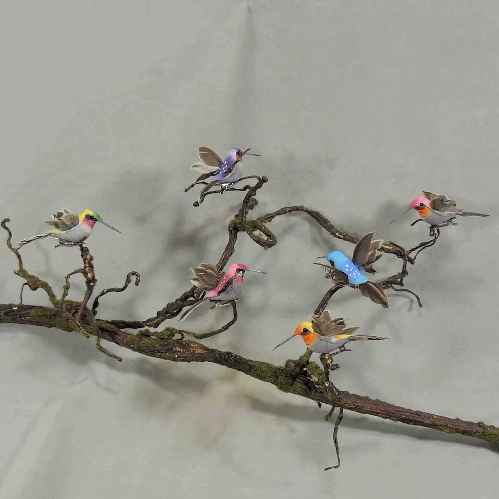HUMMINGBIRD 3" 6-ASST MUSH/FEA W/CLIP